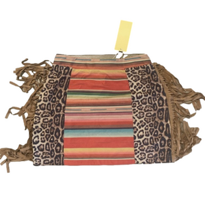 Fashion Express Striped Multicolored Leopard Print Western Mini Skirt